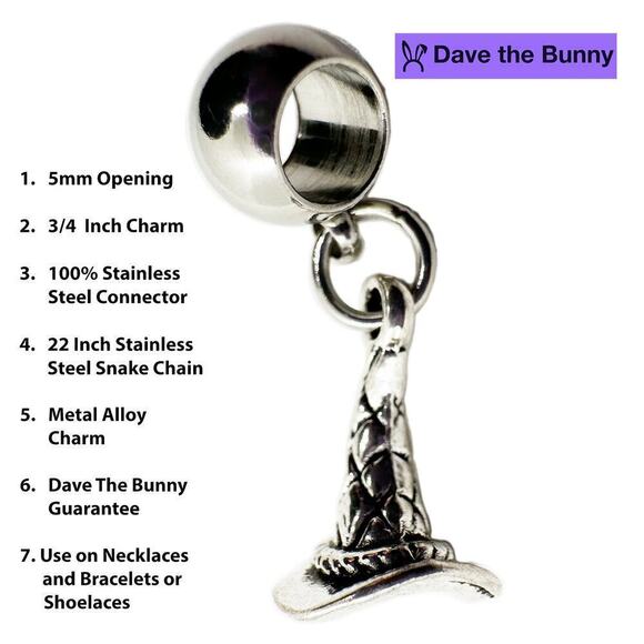 Wizard Hat Charm Necklace Pendant Jewelry - Picture 2 of 6